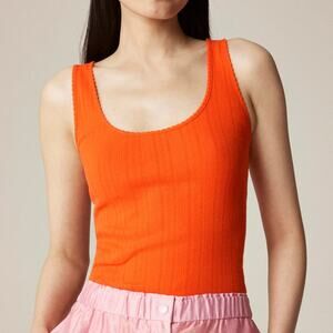 J.Crew Pointelle Tank Top Aperitif Red Size Medium NWT